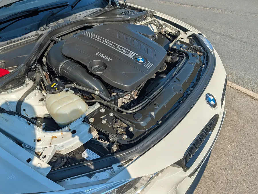 BMW TwinPower Turbo engine bay with the bonnet open